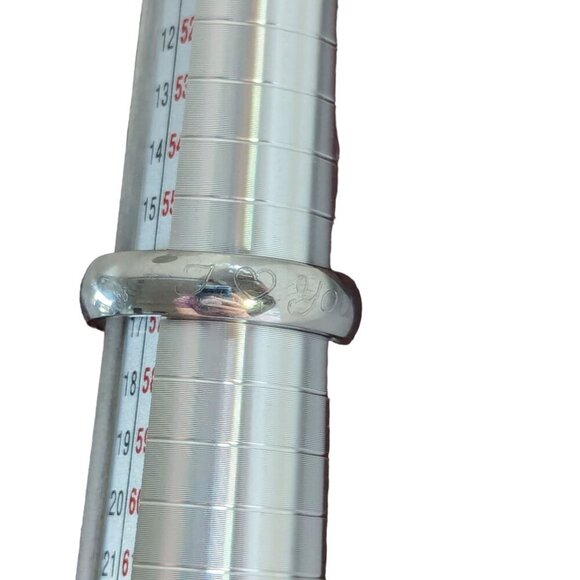 Silver "I Heart You" Engraved Ring Band Size 8 - Picture 5 of 6